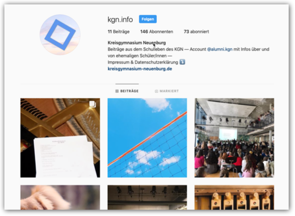 Das Kgn Auf Instagram Kooperation Mit Ehemaligen Und Infos Aus Dem Schulalltag Kreisgymnasium Neuenburg